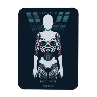 Íman Westworld | Esqueleto Android Sobre Logotipo
