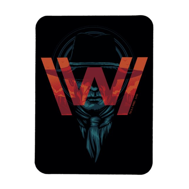 Íman Westworld | O Homem no Logotipo Preto (Vertical)