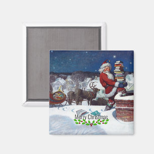 Íman Weyeth - Papai Noel Entregando Livros de Natal