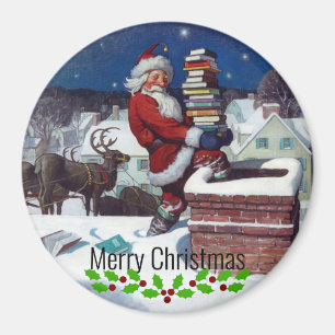 Íman Weyeth - Papai Noel Entregando Livros para o Natal