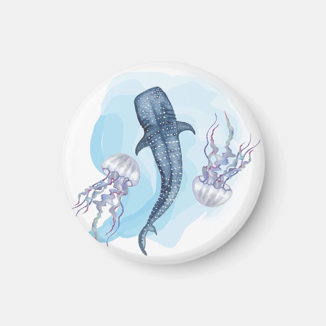 Íman Whale Shark. Watercolor (Frente)