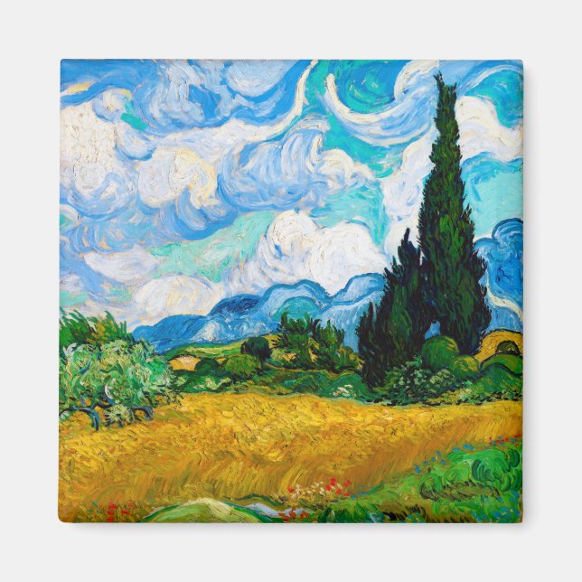 Íman Wheat Field with Cypresses, Van Gogh (Frente)