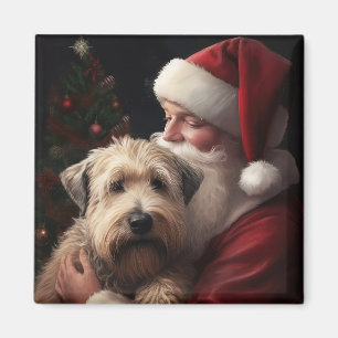 Íman Wheaton Terrier Com O Papai Noel Natal Festivo