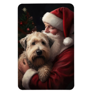 Íman Wheaton Terrier com Papai Noel Natal Festivo