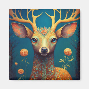 Íman Whimsical Deer Fantasy Art