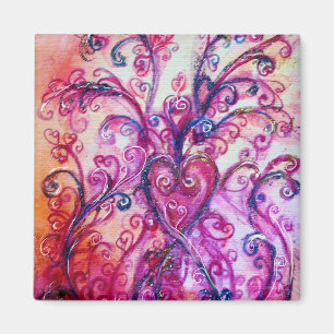 Íman WHIMSICAL FLOURISH branco roxo rosa brilhante