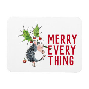 Íman Whimsical Hedgehog Merry Everything Christmas 