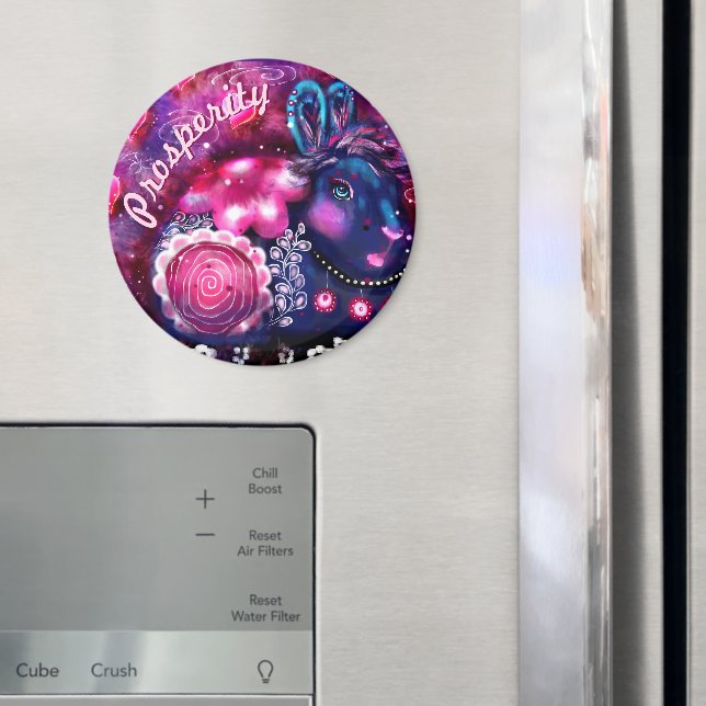 Íman Whimsical Rabbit 'Glamour Bunny' Personalized (In Situ (Fridge))