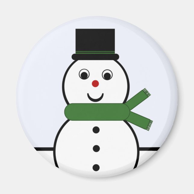 Íman Whimsical Snowman Magnet (Frente)