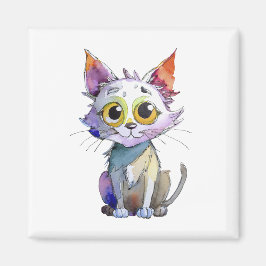 Íman Whimsical Watercolor Cat