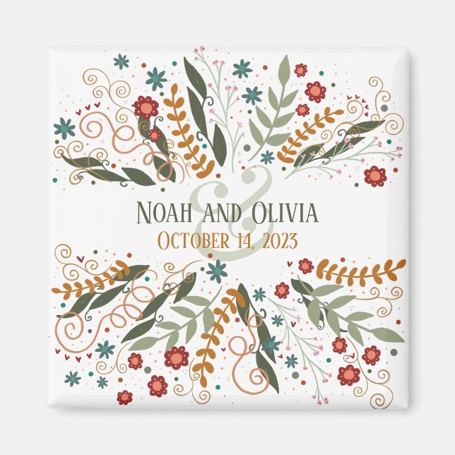 Íman Whimsical Wildflower Floral Elegante Inspirivência (Frente)