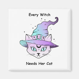 Íman Whimsical Witch Cat