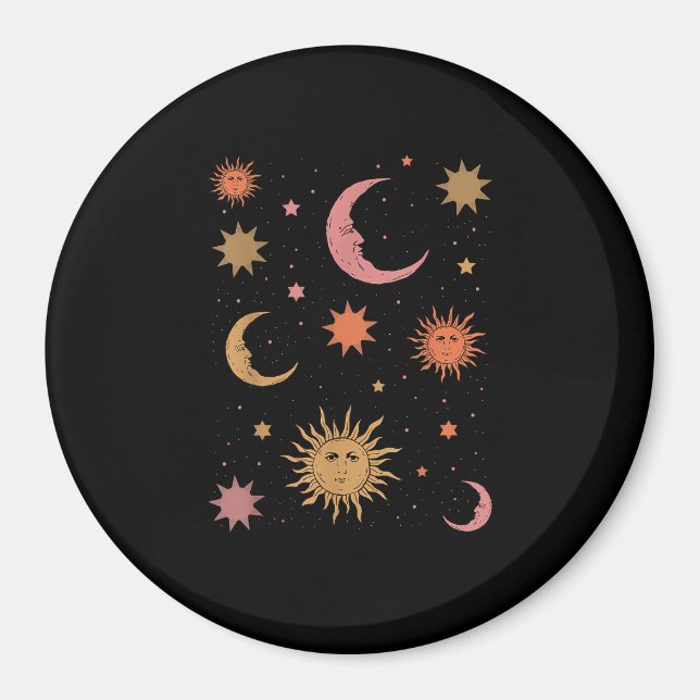 Íman Whimsigoth Aestic Vintage Half Moon Sun (Frente)