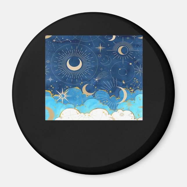 Íman Whimsigoth Clouds Sun Moon Witchy Classic (Frente)