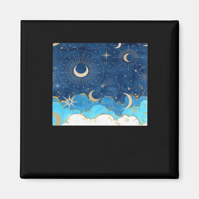 Íman Whimsigoth Clouds Sun Moon Witchy Classic (Frente)