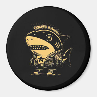 Íman Whimsigoth Cyborg Shark Vintage Art Design