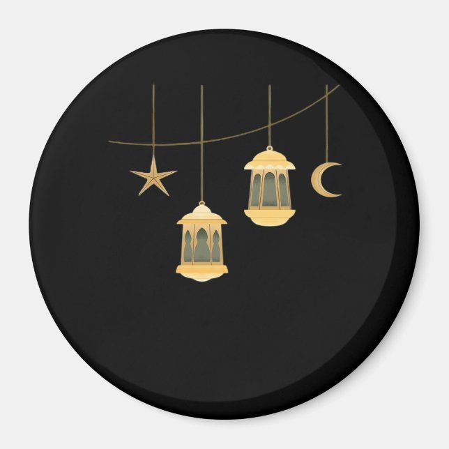 Íman Whimsigoth Lanterna Full Moon Night Sky Classic (Frente)