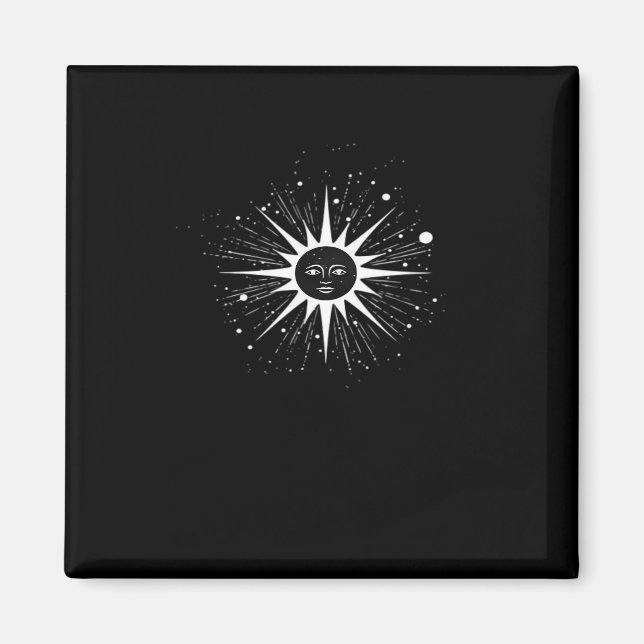 Íman Whimsigoth Night Sky Sun Moon Witchy Classic Hallo (Frente)