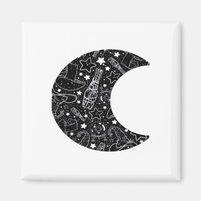 Íman Whimsigoth Witch Moon Wicca Kawaii Gótico Tattoo A (Frente)
