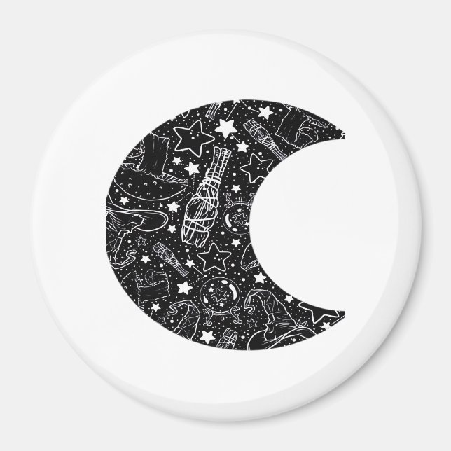 Íman Whimsigoth Witch Moon Wicca Kawaii Gótico Tattoo A (Frente)
