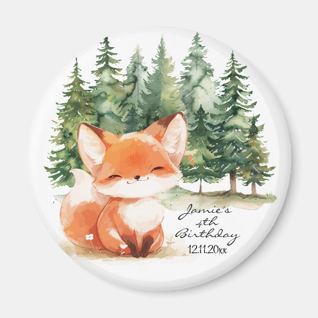 Íman Whimsland Baby Fox 4th Birday (Frente)