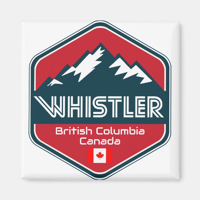 Íman Whistler British Columbia Canada Design (Frente)