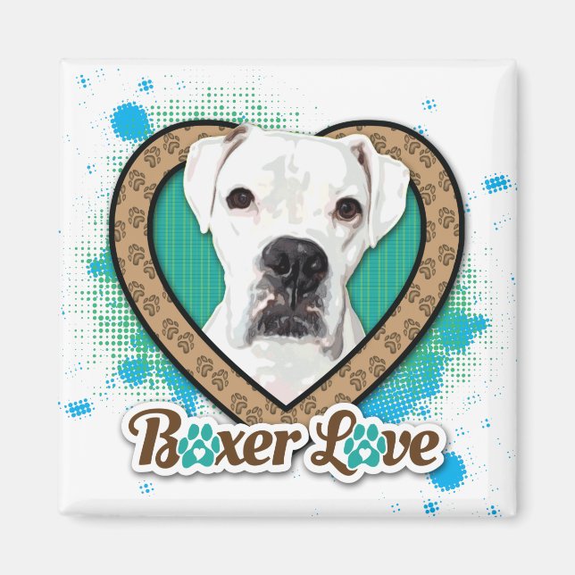 Íman White Boxer Love Estilizado (Frente)