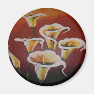 Íman White Calla Libera Flores Artísticas Cortadas Em C