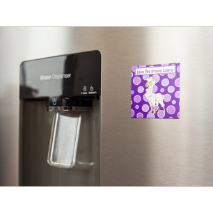 Íman White e Tan Curly Haired Llama em Bolinhas