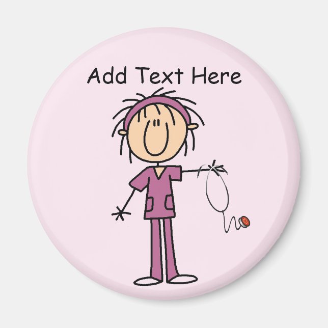 Íman White Female Stick Figura T-shirts e presentes (Frente)