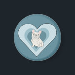 Íman White French Bulldog<br><div class="desc">White French Bulldog,  heart</div>
