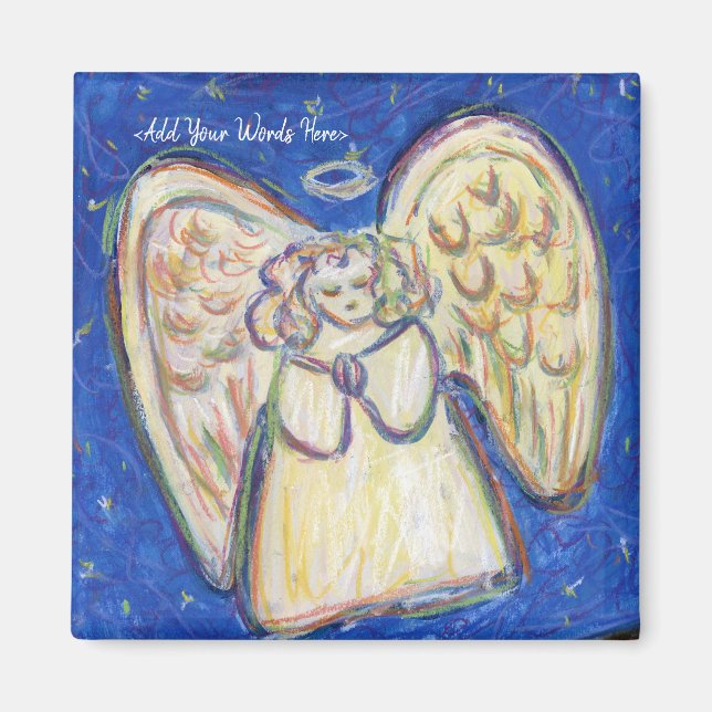 Íman White Light Guardian Angel Personalizado Magnets (Frente)
