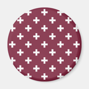 Íman White polka crosses on mulberry