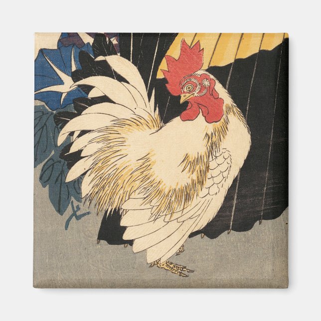 Íman White Rooster Fine Art (Frente)