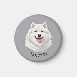 Íman White Samoyed Feliz