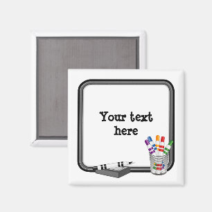 Íman Whiteboard Magnet, Personalize seu texto