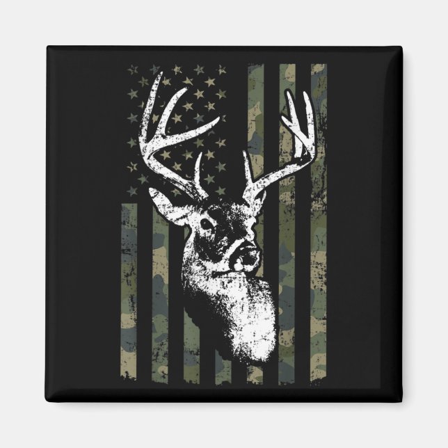 Íman Whitetail Buck Deer Hunting EUA Camouflage América (Frente)