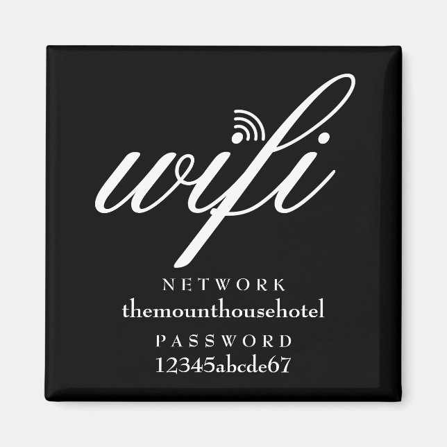 Íman Wifi Network and Password Sign (Frente)