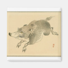 Íman Wild Boar (Arte japonesa) (por Kono Bairei)