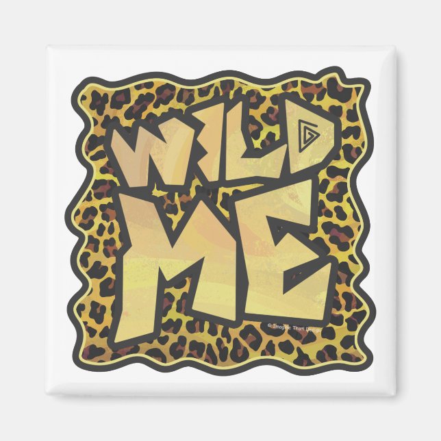 Íman Wild Me Leopard Brown e Yellow Impressão (Frente)
