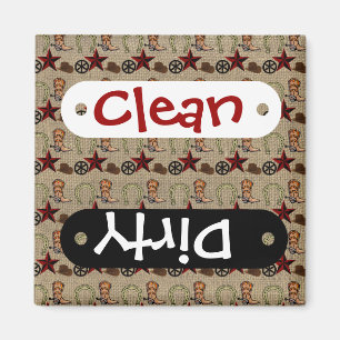 Íman Wild West Cowboy Country Western no Burlap Pattern