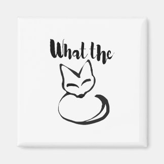Íman Wildly Punny — O que a Raposa? Arte de Pun Minimal