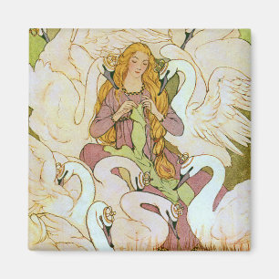 Íman Wilds Swans Fairy Tale Art Magnet
