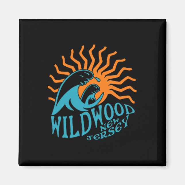 Íman Wildwood New Jersey Beach Frente E Trás (Frente)