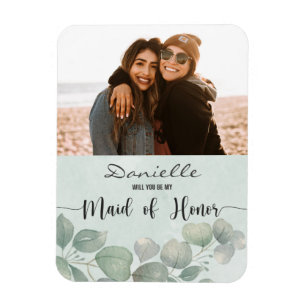 Íman Will You Be My Maid of Honor sage green