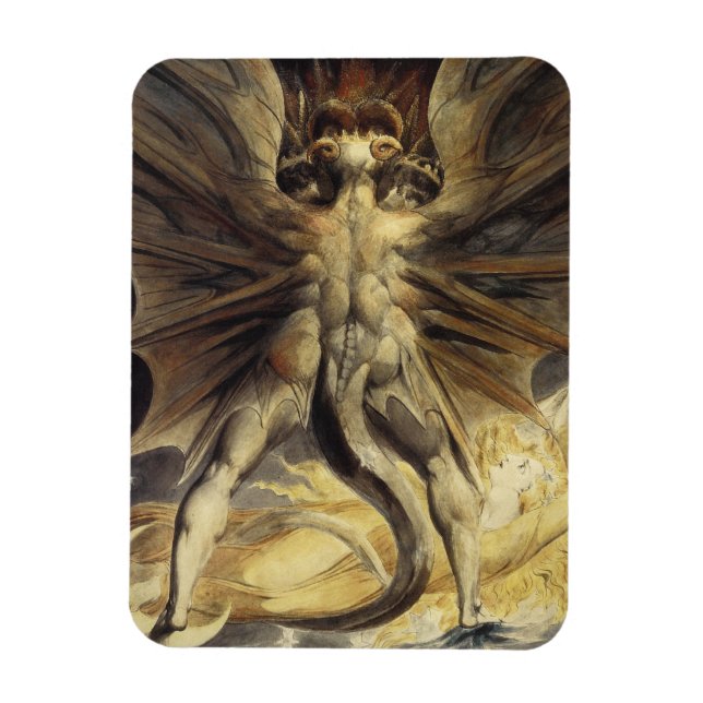 Íman William Blake - O Dragão Vermelho Excelente e a Mu (Vertical)