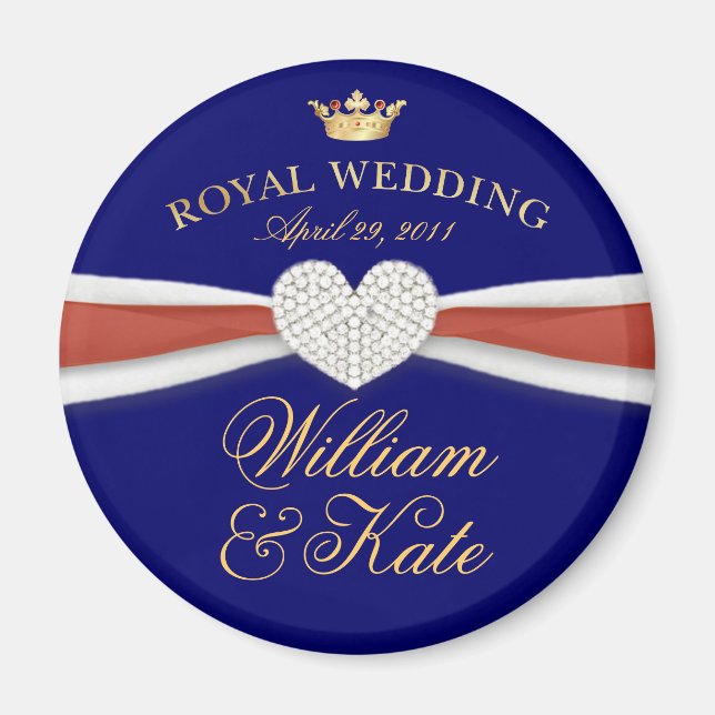 Íman William & Kate - Presente Comemorativo do Casament (Frente)