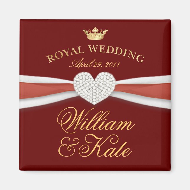 Íman William & Kate - Presente Comemorativo do Casament (Frente)
