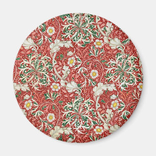 Íman William Morris Algas Flor Antiga Vermelho Verde