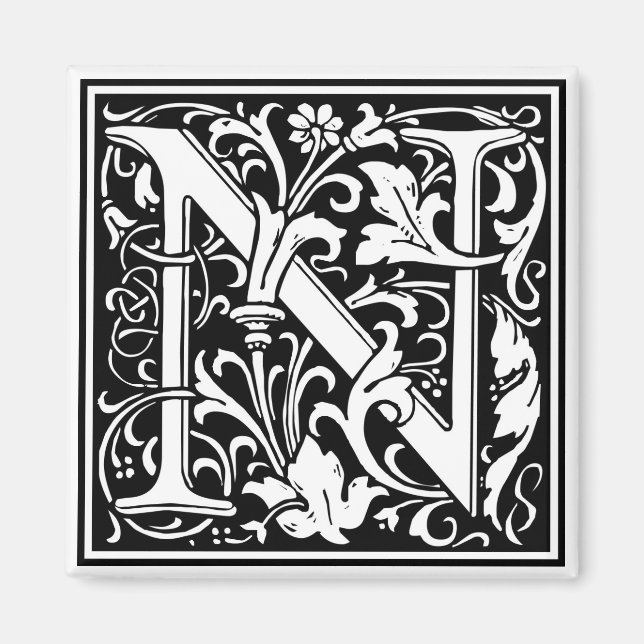 Íman William Morris Alphabet "N" (Frente)